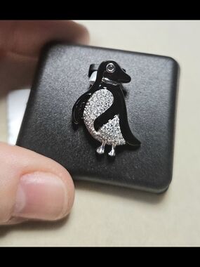 ✨ 925 Sterling Silver Moissanite Penguin Pendant Charm 2.00 CTW Real Sparkle ✨
